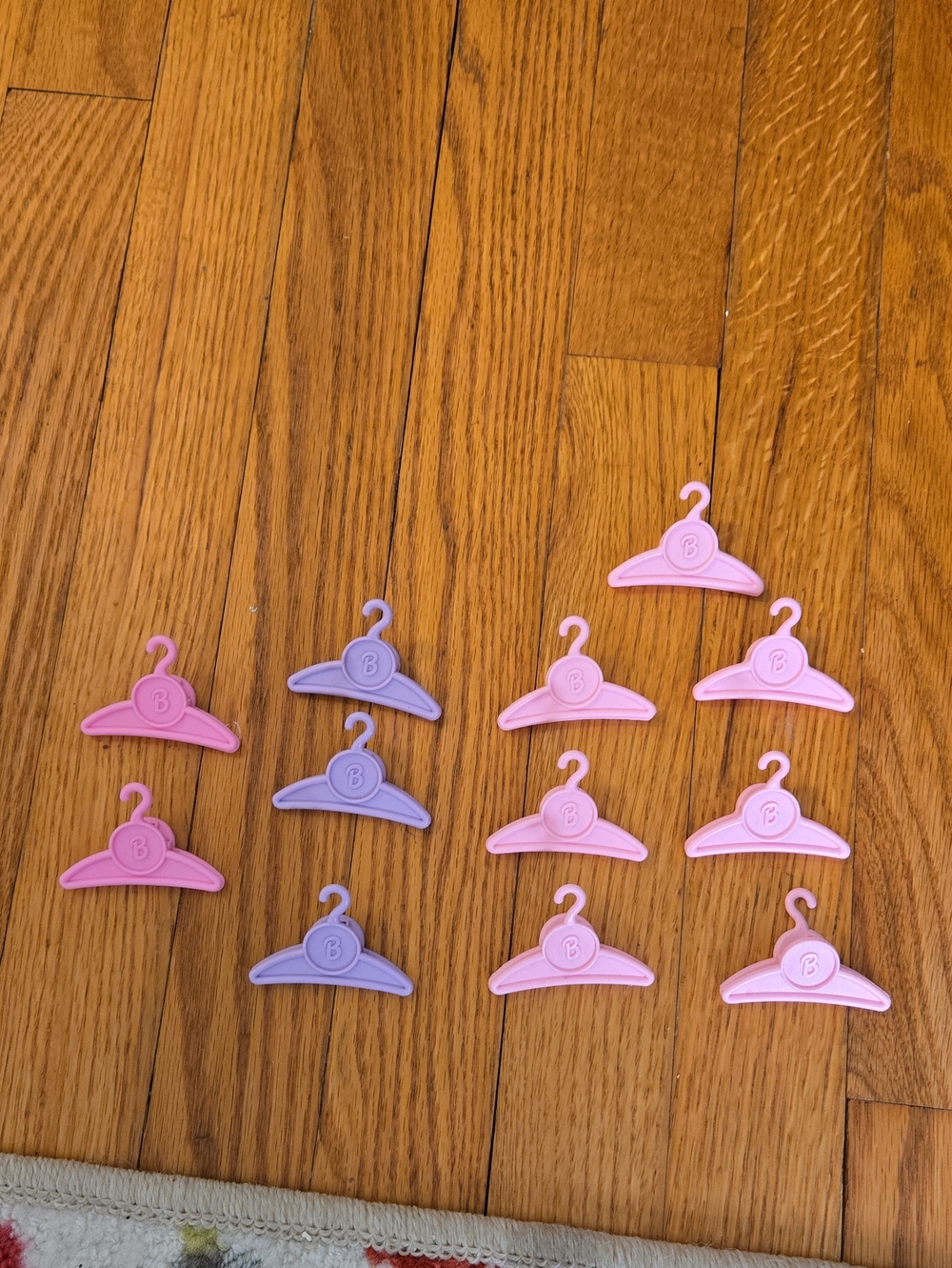 Vintage 1990s Barbie Doll Plastic Hangers Spring Type Pink & Lavender Total 12